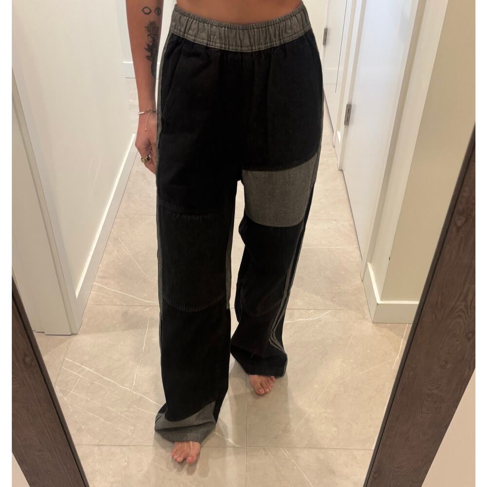 Adidas denim track pants